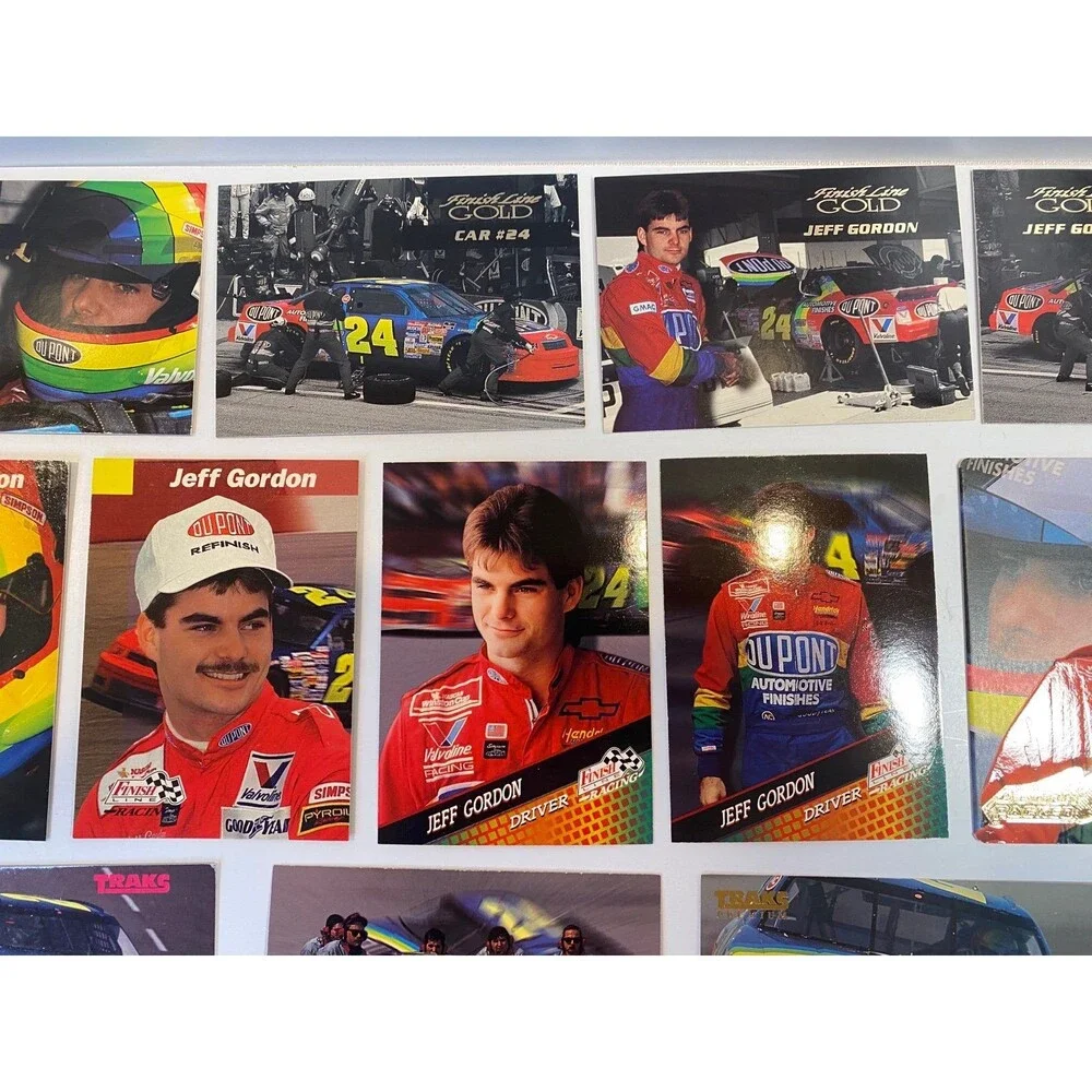 Jeff Gordon 18-Card Lot NASCAR Racing 1995 Finish Line Gold Action Packed Traks